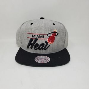 NBA Mitchell & Ness City Bar Script Snapback Cap - Miami Heat